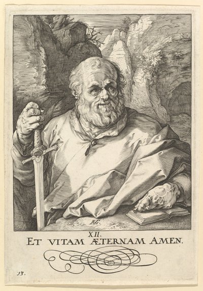 Sv. Matyáš, od Krista, apoštolové a sv. Pavel s vyznáním víry, ca. 1589. od Hendrik Goltzius
