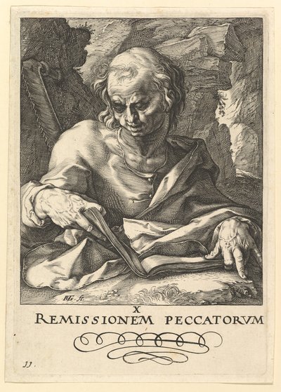 Sv. Šimon, od Krista, apoštolové a sv. Pavel s vyznáním víry, ca. 1589. od Hendrik Goltzius