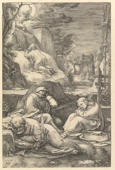 Agónie v zahradě, z Umučení Krista, 1597. od Hendrik Goltzius