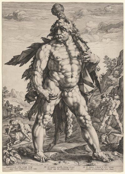 Velký Herkules nebo Knollenman, 1589. od Hendrik Goltzius