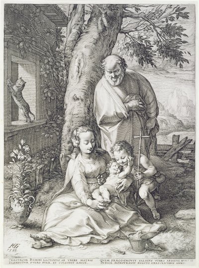 Svatá rodina se svatým Janem od Hendrik Goltzius
