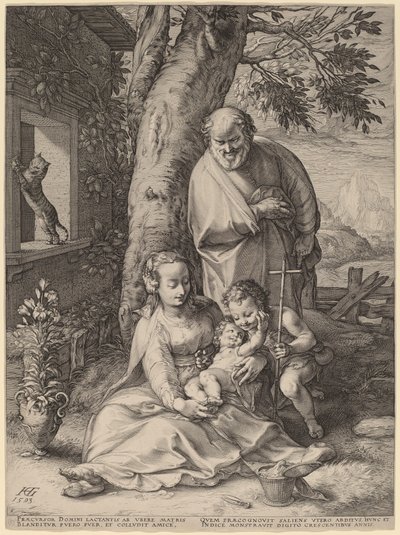 Svatá rodina s dítětem Janem Křtitelem od Hendrik Goltzius