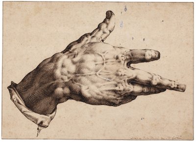 Umělcova pravá ruka od Hendrik Goltzius