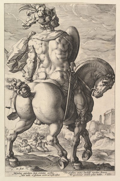 Titus Manlius ze série Římští hrdinové, 1586. od Hendrik Goltzius