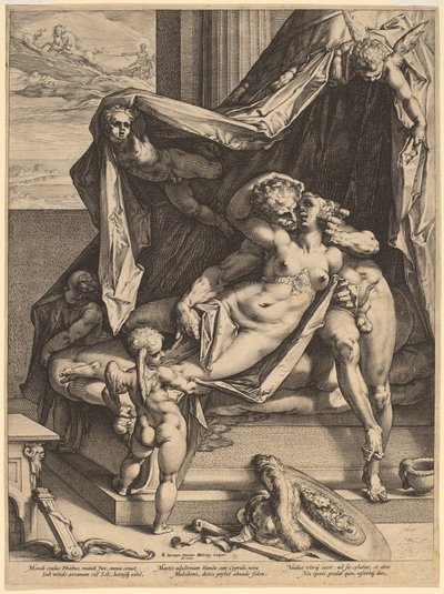 Mars a Venuše od Hendrik Goltzius, after Bartholomaeus Spranger
