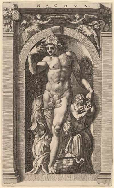 Bacchus od Hendrik Goltzius after Polidoro da Caravaggio