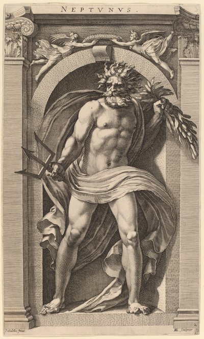 Neptune od Hendrik Goltzius after Polidoro da Caravaggio