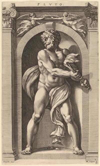 Pluto od Hendrik Goltzius after Polidoro da Caravaggio