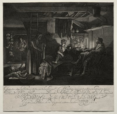Jupiter a Merkur v domě Filemon a Baucis. od Hendrik Goudt