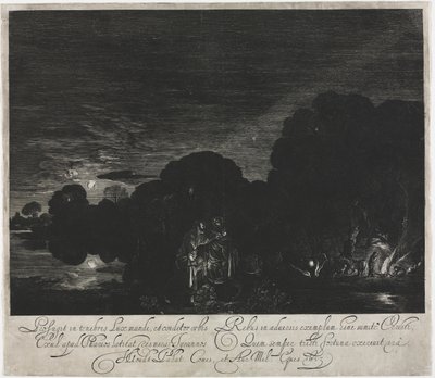 Útěk do Egypta (noc) od Hendrik Goudt