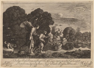 Tobias and the Angel (Malý Tobias) od Hendrik Goudt after Adam Elsheimer