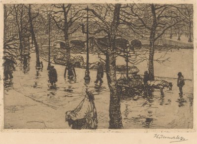 Kanál v deštivém počasí od Hendrik Henrichs (signed by artist)