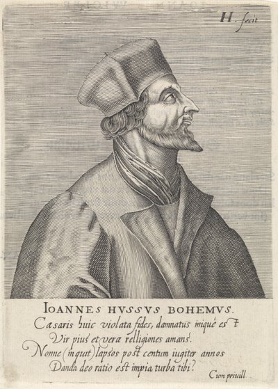 Portrét Jana Husa, 1599 od Hendrik Hondius the Elder