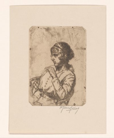 Žena v křesle od Hendrik Jan Wesseling (signed by artist)