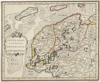 Mapa Fríska Nová mapa provincie Friesland (název na objektu) od Hendrik Kloekhoff