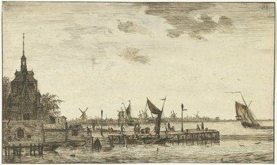 Pohled na přístav na Oude Hooft v Rotterdamu od Hendrik Kobell