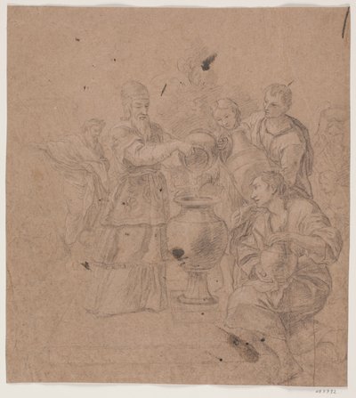 Abraham a Melchisedech. (Genesis, 14, 17f.) od Hendrik Krock