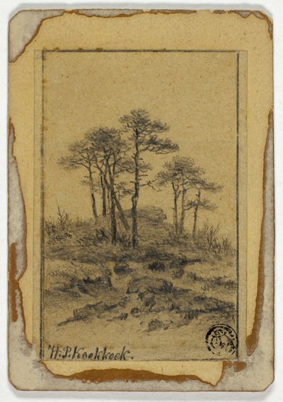 Stromy na Rocky Hill od Hendrik Pieter Koekkoek