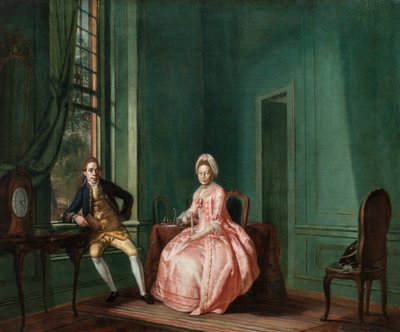 Básník Johannes Nomsz a jeho žena Anna Maria Telghorst ve svém pokoji, Amsterdam od Hendrik Pothoven