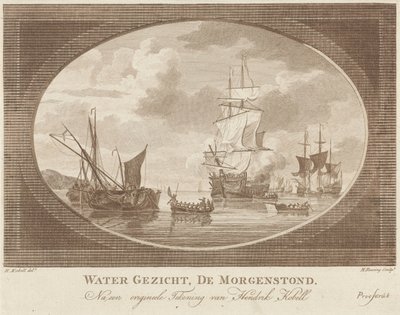 Lodě na klidných vodách Water Face, De Morgenstond (název na objektu) od Hendrik Roosing