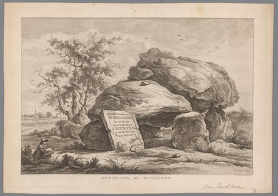 Dolmen u vesnice Midlaren Hunnebed od Midlaren (název na objektu) Devět tváří v Drenthe (název série) IX Tváře v krajině Drenthe a v její blízkosti (název série na objektu) od Hendrik Schwegman