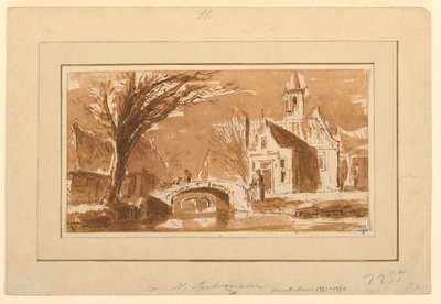 Kresba, Město na kanále, 1750-70 od Hendrik Spilman