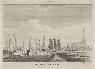 Pohled na Nieuwerkerk aan den IJssel Vesnice Nieukerk (název na objektu) od Hendrik Spilman