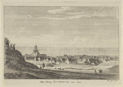 Pohled na Noordwijk aan Zee Vesnice Noordwijk aan Zee (název na objektu) od Hendrik Spilman