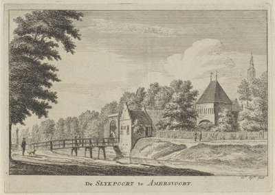 Pohled na Slijkpoort v Amersfoortu The Slijkpoort in Amersfoort (název na objektu) od Hendrik Spilman