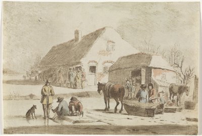 Bruslaři a saně na farmě od Hendrik Spilman