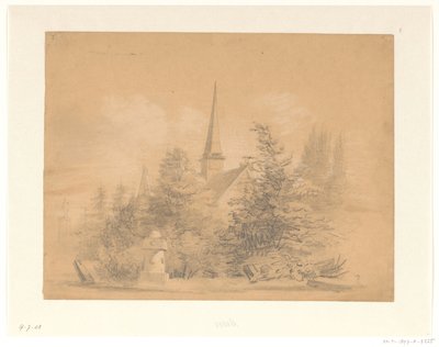 Kostel mezi stromy od Hendrik Valkenburg