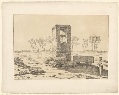 Žena v pohodě Tentamina Lithographica (název série) Italské krajiny (název série) od Hendrik Voogd