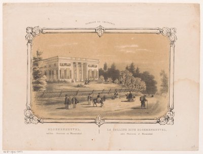 Pohled na venkovské sídlo Bloemenheuvel Bloemenheuvel mezi Overveen a Bloemendaal (název na objektu) Haarlem a okolí (název série na objektu) od Hendrik Wilhelmus Last