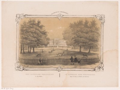 Pohled na pavilon Welgelegen Pavilon Welgelegen v den dřeva (název na objektu) Haarlem a okolí (název série na objektu) od Hendrik Wilhelmus Last