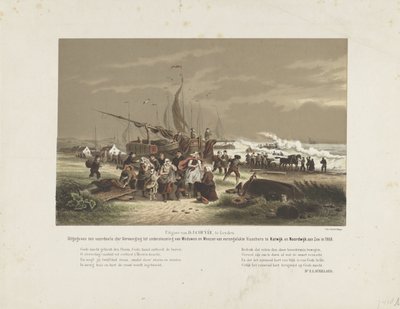 Plážová scéna se truchlícími ženami rybářů, 1868 od Hendrik Wilhelmus Last