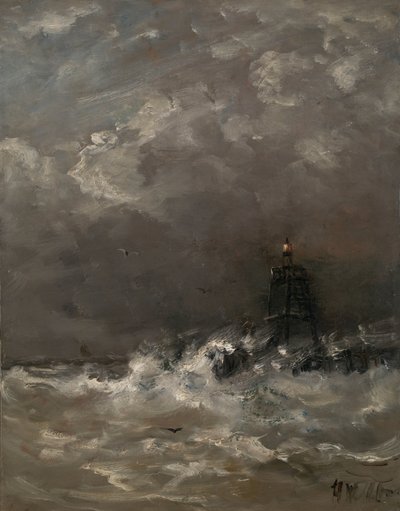 Maják v Breaking Waves Maják v příboji od Hendrik Willem Mesdag (signed by artist)