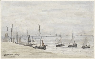 Rybářské prsty na pláži od Hendrik Willem Mesdag