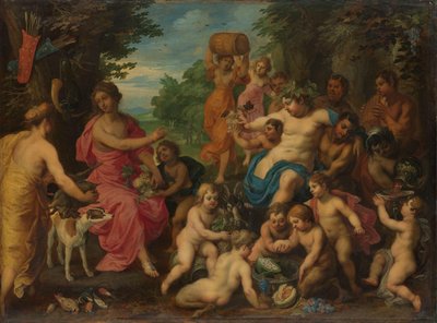 Diana nabídla víno a ovoce od Baccha a jeho družiny od Hendrik van Balen (I)