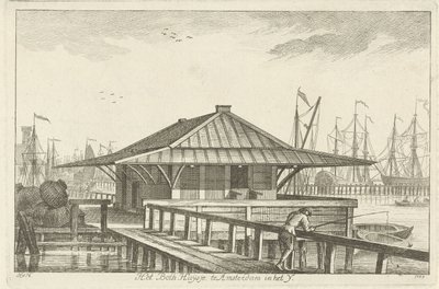 Bothuisje v Amsterdamu v IJ (název na předmětu) od Hendrik van Hilten