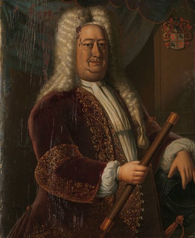 Dirk van Cloon (1730-1735) Portrét Dirka van Cloona, generálního guvernéra Nizozemské východní Indie od Hendrik van den Bosch