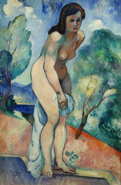 Jeanne na okraji bazénu (olej na plátně) od Henri-Charles Manguin