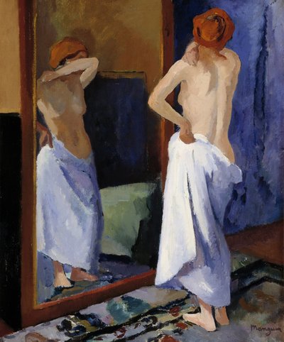 Akt v zrcadle 20. století (olej na plátně) od Henri Charles Manguin