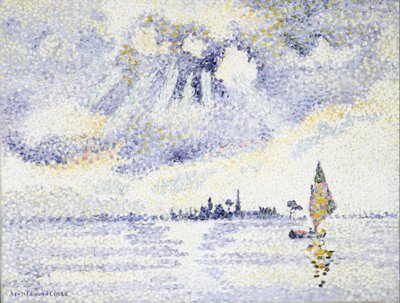 Západ slunce na laguně, Benátky od Henri-Edmond Cross