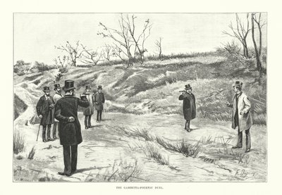 Souboj Gambetta Fourtou (rytina) od Henri-Louis Dupray