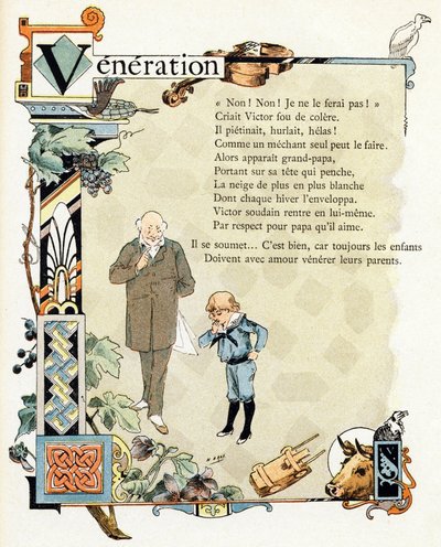 Illustration für "Alphabet der guten Beispiele", ca. 1890 (Gravur) von Henri (1858-1924) Gray