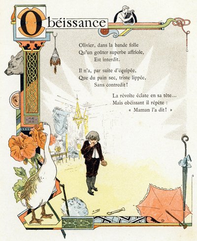 Ilustrace k "Abecedě dobrých příkladů", cca 1890 (rytina) od Henri (1858-1924) Gray