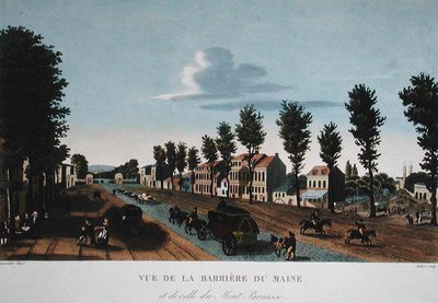 Barriere du Maine, asi 1815-20 (barevná rytina) od Henri (after) Courvoisier Voisin