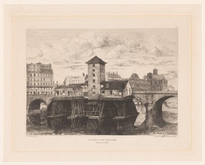 Gezicht op de Pont Notre-Dame Pont Notre Dame Pump (název na objektu) L