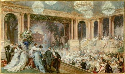 Večeře dává Tuileries Napoleon III. Recepce za Druhého císařství. Akvarel od barona Henriho Barona (1816-1885). 19. století. Compiegne, Musee National Du Chateau od Henri Baron