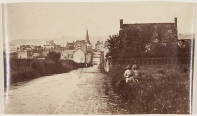 Pohled na normanské město, asi 1870 (albumenový tisk z negativu na voskovém papíře) od Henri Bevan